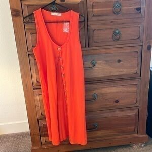 We The Free Orange Long Vest Size Small NWOT
